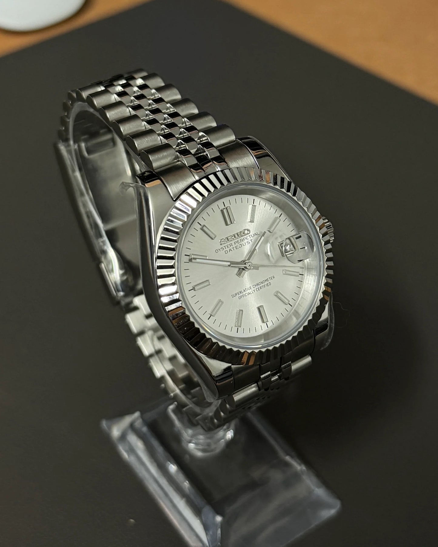 Seikmod Stainless Steel Ivory NH35 I weißes Zifferblatt mit Jubilee-Armband