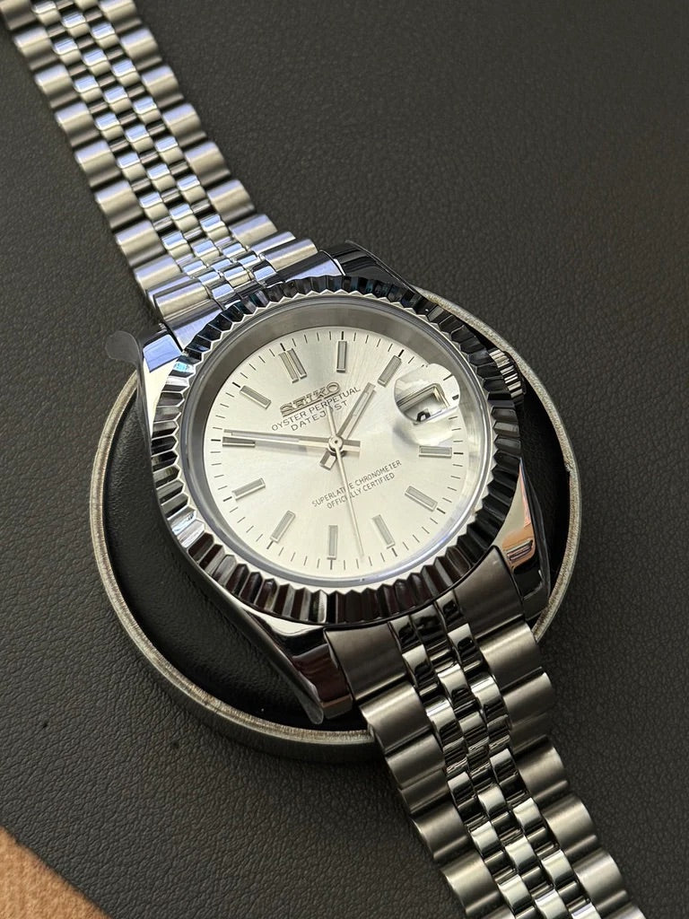 Seikmod Stainless Steel Ivory NH35 I weißes Zifferblatt mit Jubilee-Armband
