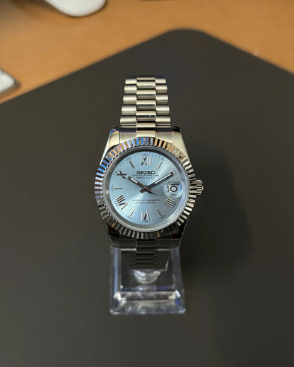 Seikmod Stainless Cyan NH35 I türkisenes Zifferblatt mit Presidential-Armband