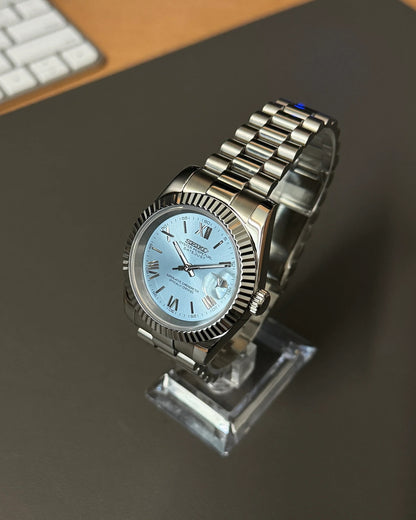 Seikmod Stainless Cyan NH35 I türkisenes Zifferblatt mit Presidential-Armband
