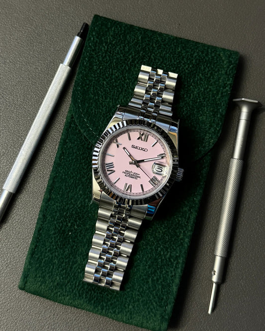 Seikmod Stainless Steel Cherry B NH35 I rosanes Zifferblatt mit Jubilee-Armband